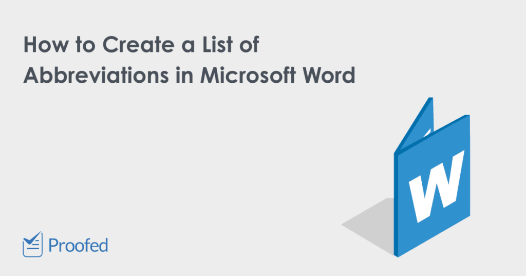 How To Create A List Of Abbreviations In Microsoft Word Proofed